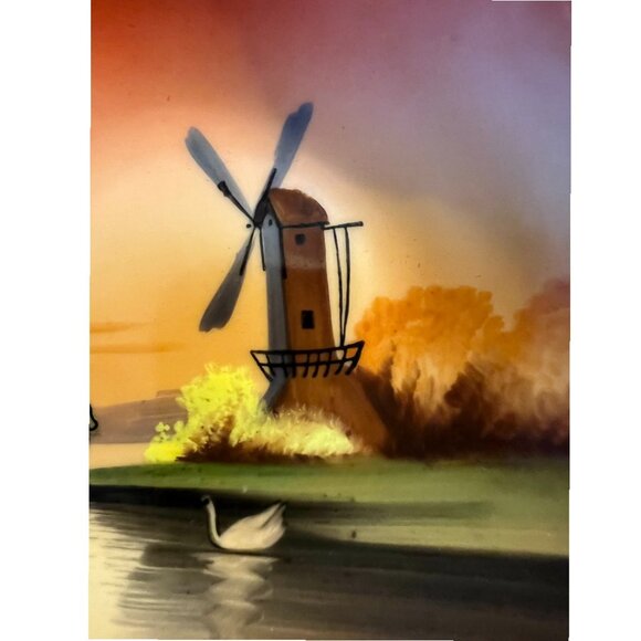 Vtg NORITAKE Lusterware Porcelain Handpainted Art Trinket Dish Scalloped Japan - Picture 2 of 11